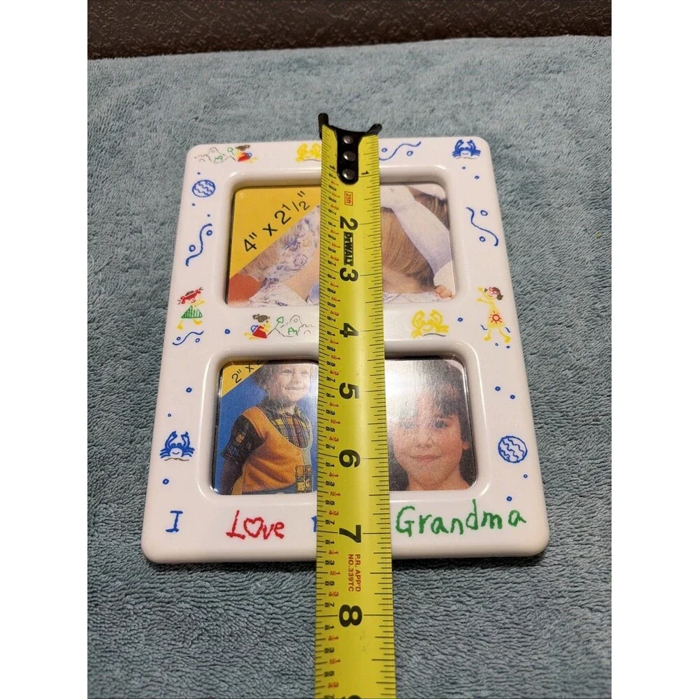 VTG 90s I Love My Grandma 3 Picture Frame Kid Grandma Retro